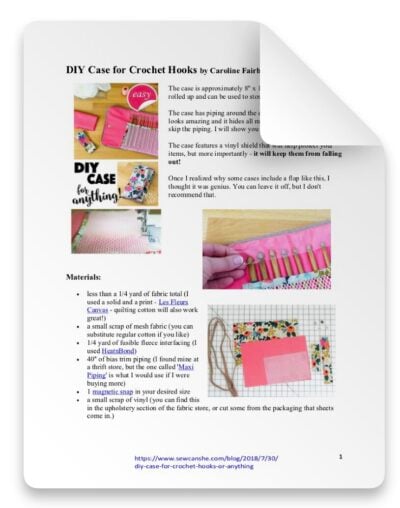 DIY CASE FOR CROCHET HOOKS SEWING PATTERN